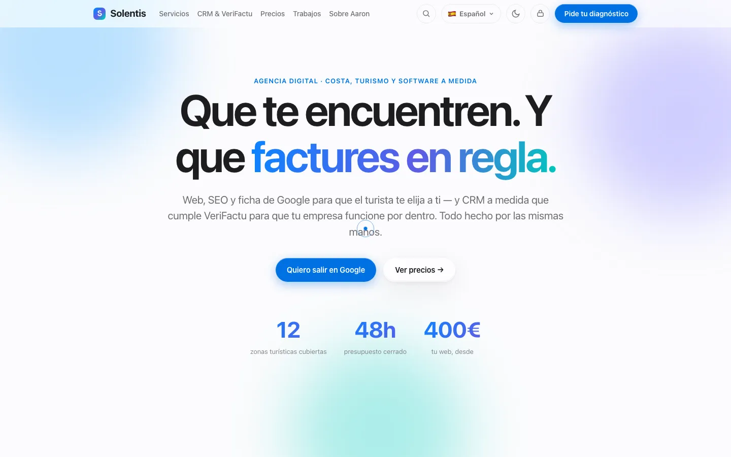 Preview of the Solentis website